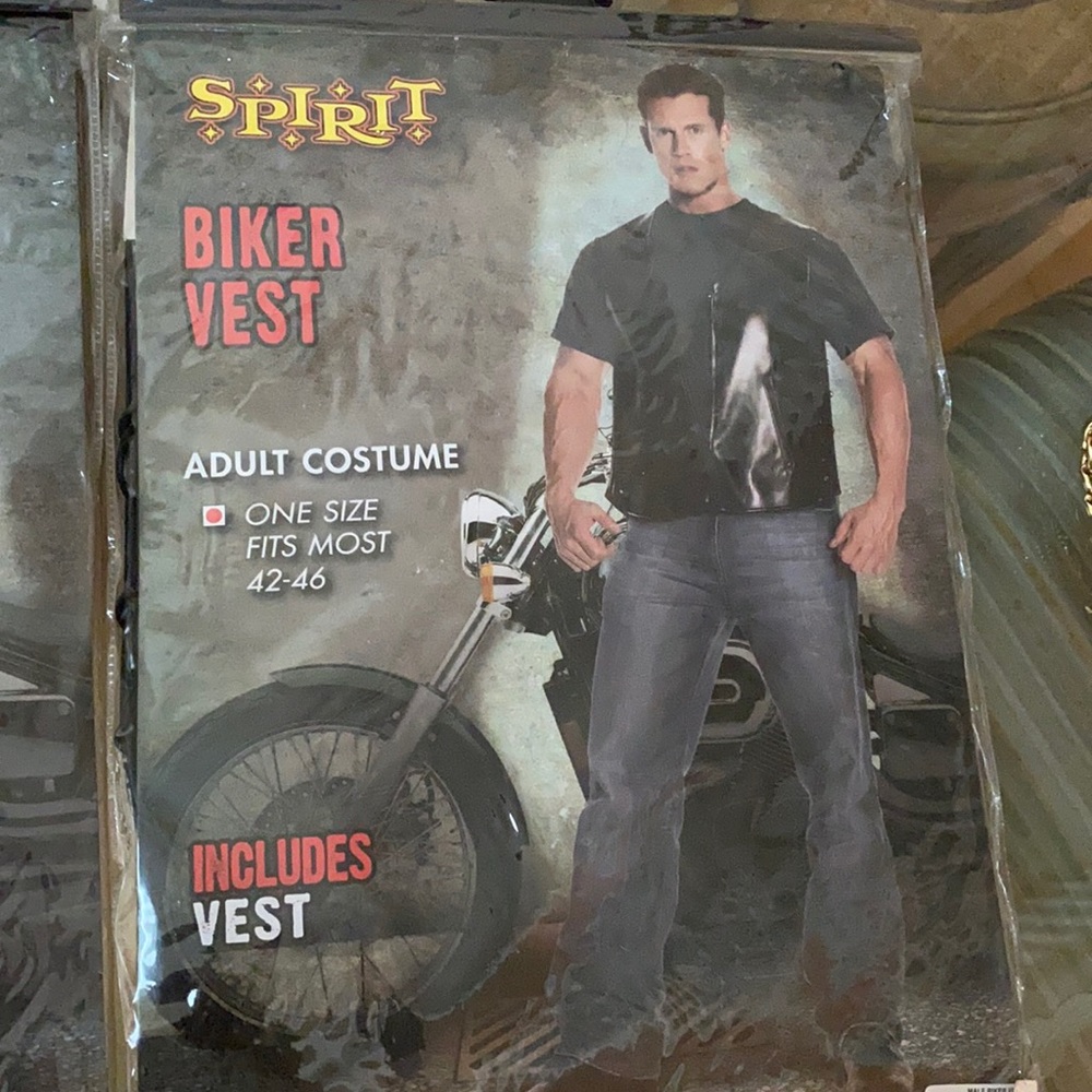 Halloween costume Biker vest faux leather